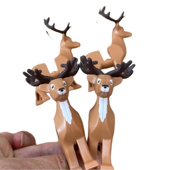 Lego Reindeer Set 4 Big Antlers Single Piece Figures Only Holiday Decor 40499 - Picture 9 of 11